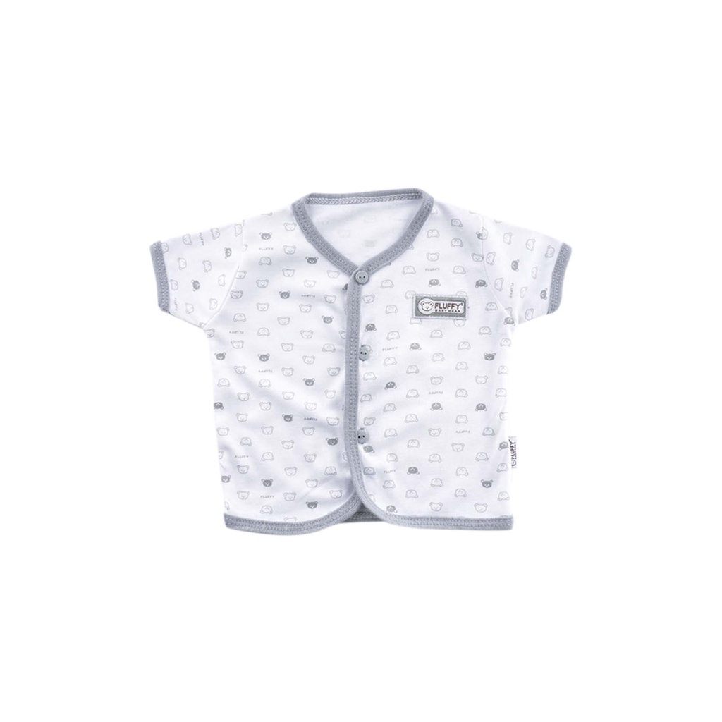 FLUFFY Baju Bayi Pendek Abu (Isi 3Pcs) Bdab Abu Newborn-1