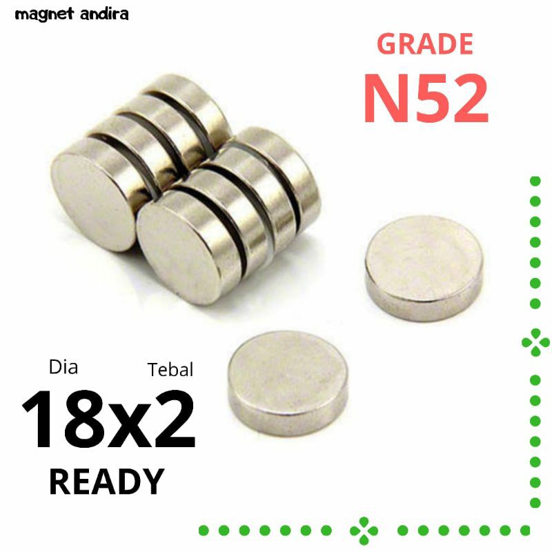 1 lusin magnet neodymium koin 18mm