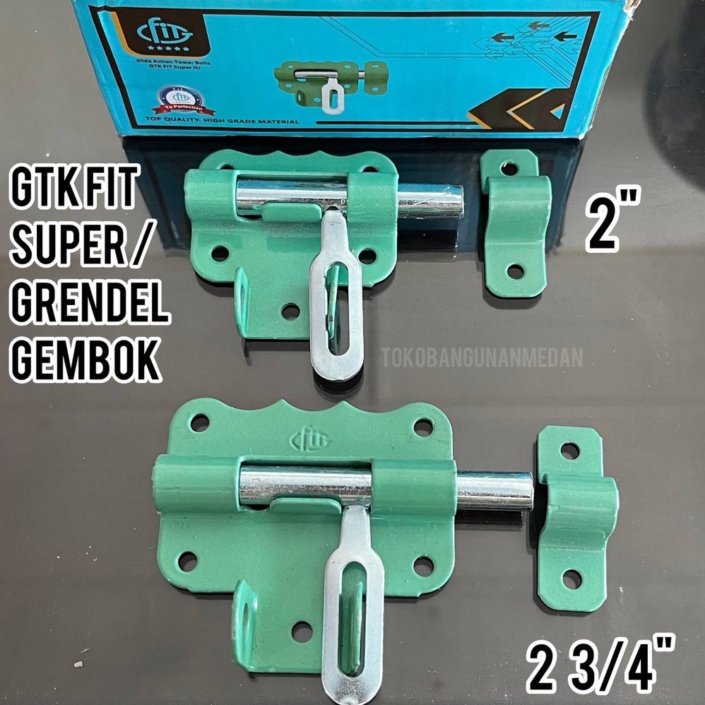 GTK Sup Hijau FIT 2 dan 2-3/4 inch - Grendel Gerendel stainless tempat kunci gembok pintu
