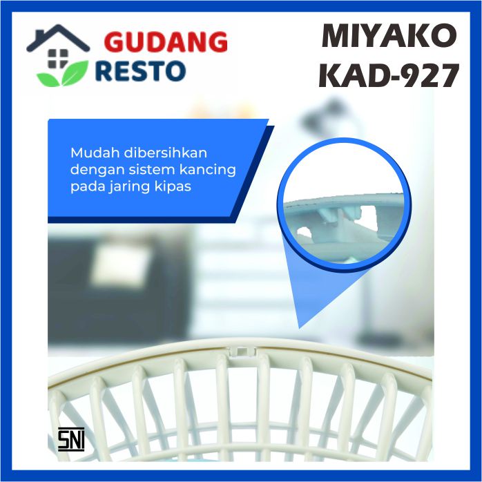 MIYAKO KAD 927 B KIPAS ANGIN 2 IN 1 MEJA / DUDUK / DINDING WALL FAN 9 INCH KAD927 B PL TABLE FAN