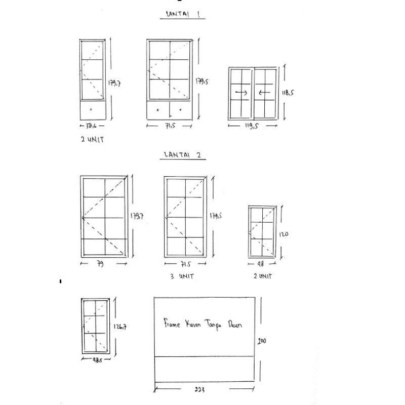 DP Pesanan Kusen Jendela Aluminium (Ibu. Dyaning)