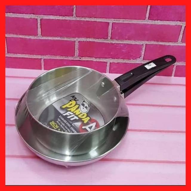 PANCI SET PANDA STAINLESS STEEL MASPION 2 Pcs - Sauce Pan 16 Cm + Fry Pan 22 Cm