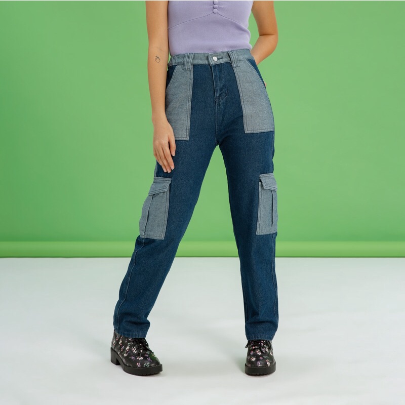 VIERLIN - Jeans 8798 - HW BAGGY CARGO JEANS