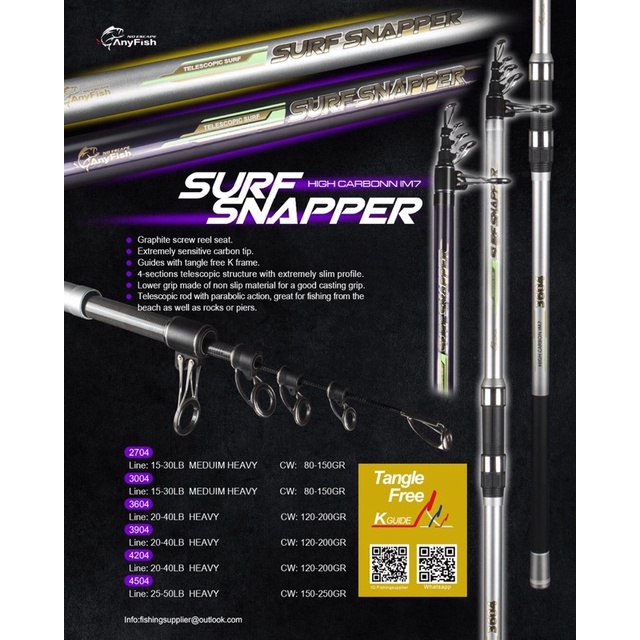 Jual Joran Laut Anten Anyfish Surf Snapper Bahan Carbon Action Heavy