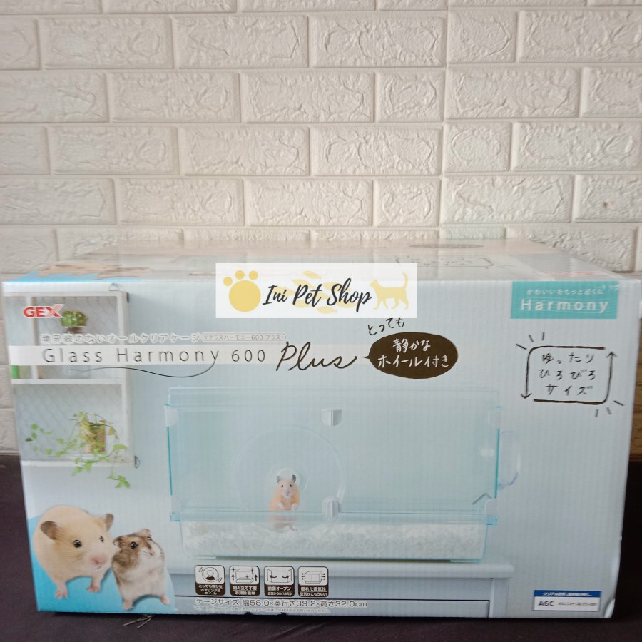 GEX GLASS HARMONY 600 PLUS KANDANG HAMSTER P58, L39.2, T32CM