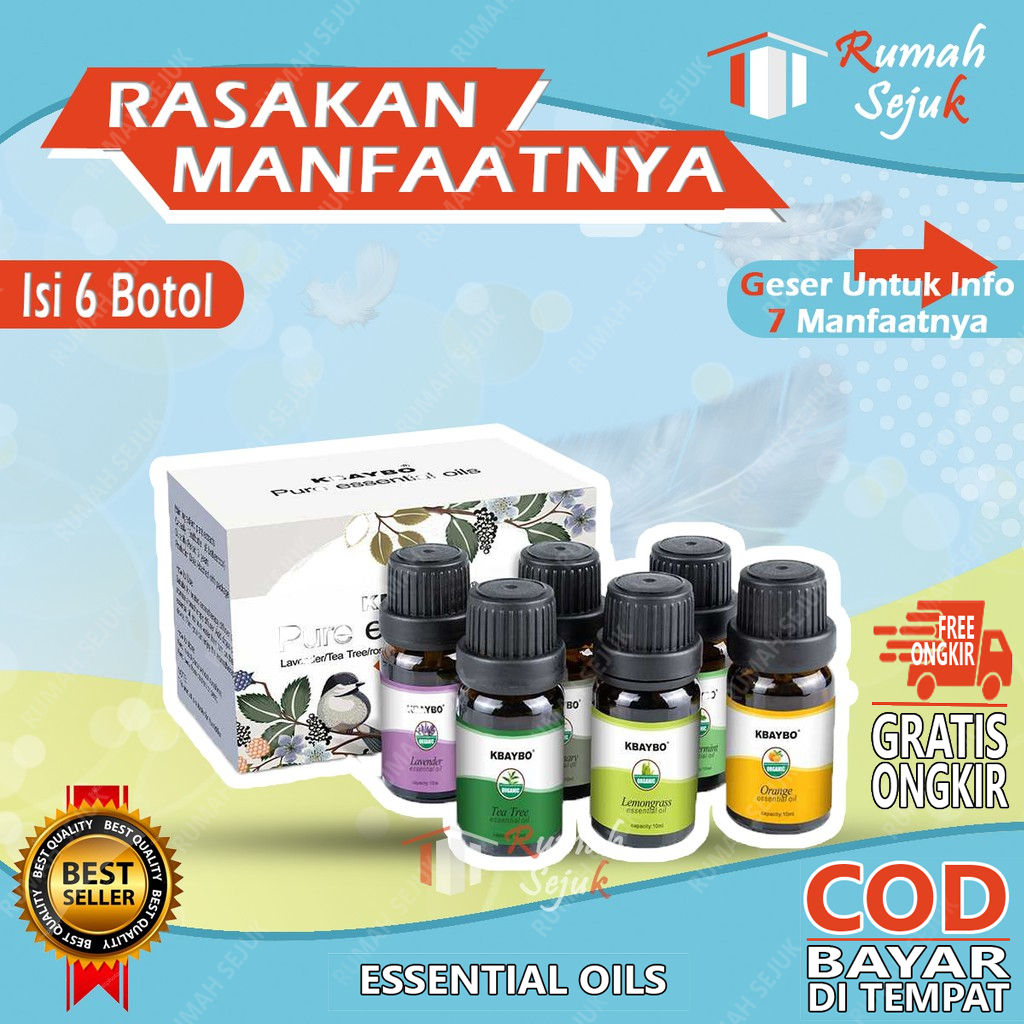 RS - 6 in 1 Aromaterapi Pure 100% Murni &amp; Alami Air Fragrance Essensial Pengharum Pewangi Esensial Esential Oil Aromatheraphy Ruangan RS-11 10ml Defuser Humidifer Minyak Humadifier Humudifier Humdifier Difusser Essential TSLM1 TSLM2 RH-17 Kamar Taffware