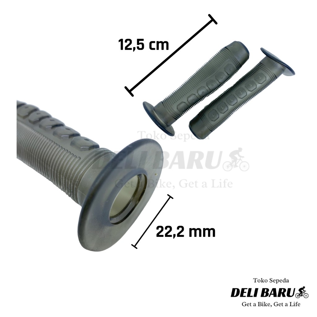 Hand grip transparan hitam sarung stang sepeda anak, BMX