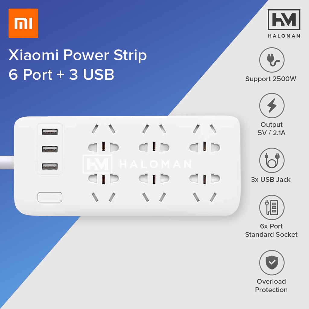 Jual Xiaomi Power Strip Stop Kontak Terminal Powerstrip Port Usb Original Shopee Indonesia