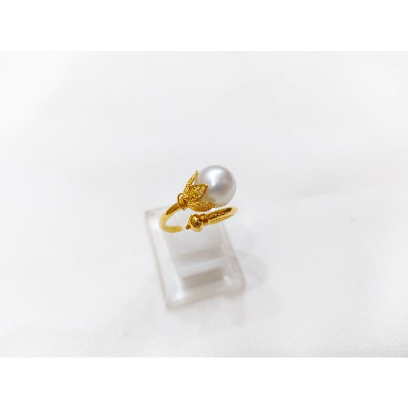 Cincin Emas Mutiara Air Laut Asli