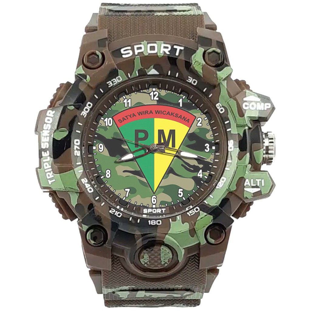 {Istimewa} Jam Tangan PM - POLISI MILITER 3 Coklat Army Water Resistant