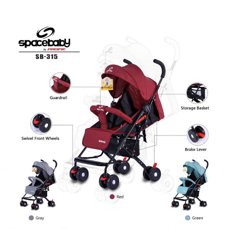 Stroller Spacebaby SB 315 &amp; SB 316 Kereta Dorong Bayi Space Baby SB 315 &amp; SB 316 Baby New Born - 4 Tahun