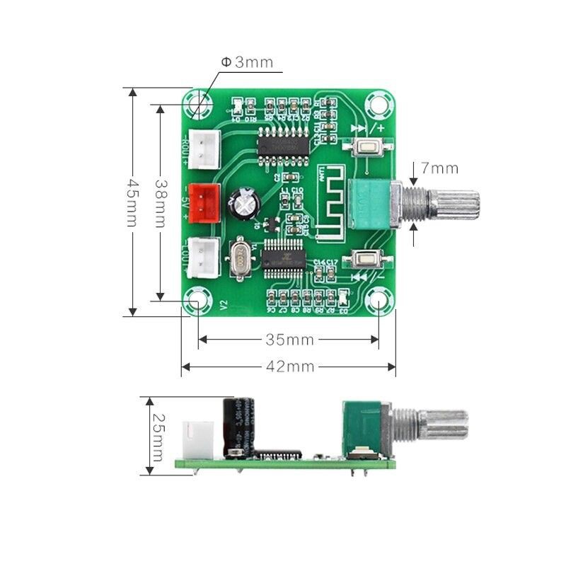 Pam8403 kit class d  amplifier stereo bluetooth 3watt