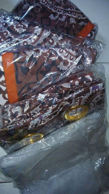 1kg Muat 4 Gorden // Gorden Tirai Smokering Embos Coklat Tua!! Ukuran 115x200 / Horden Murah