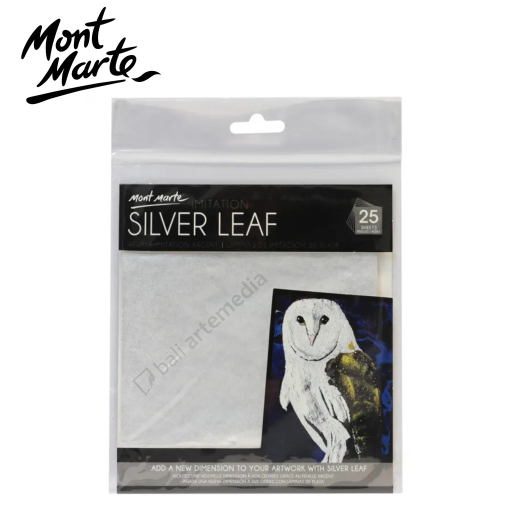 Mont Marte - Imitation Silver Leaf 14x14cm 25 Sheets