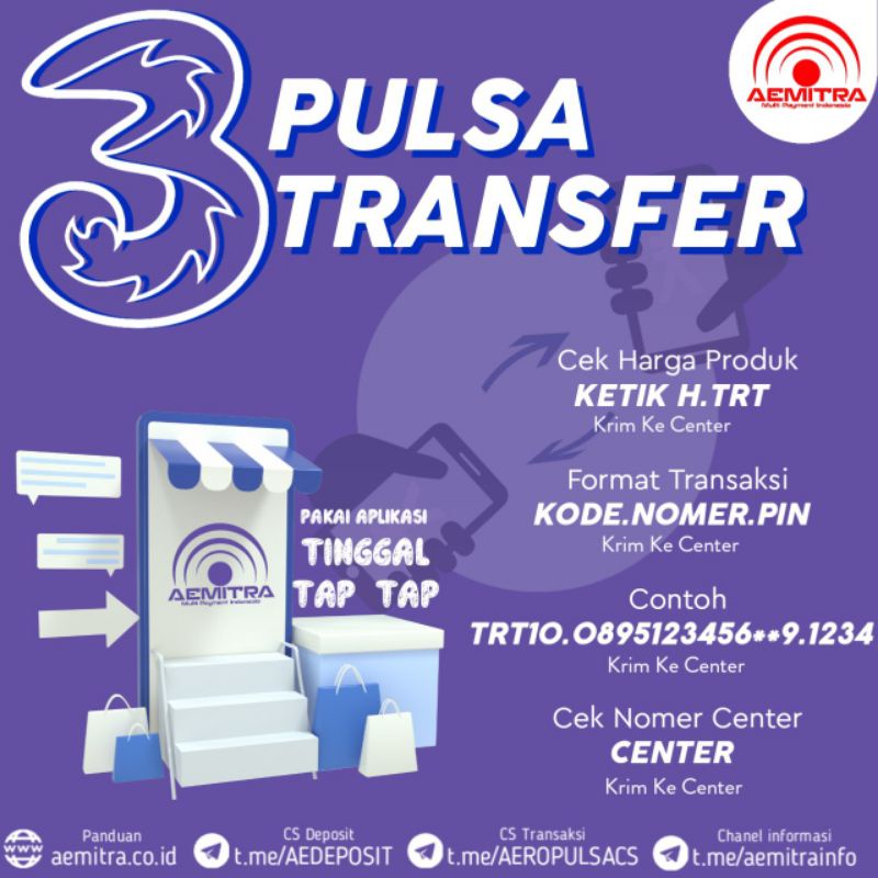 Transfer pulsa TRI (pulsa murah)