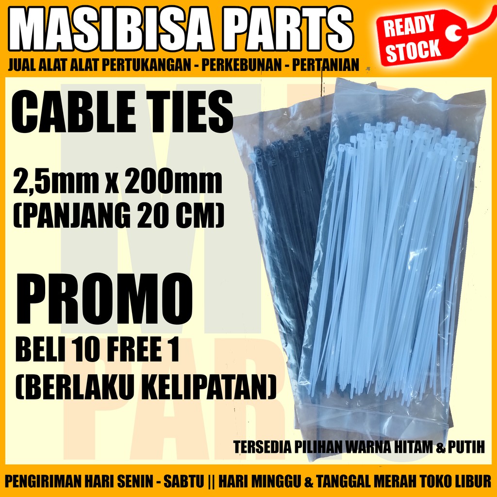 Cable Tie / Kabel Ties 2,5 x 200 (Panjang 20 cm) isi 100 pcs