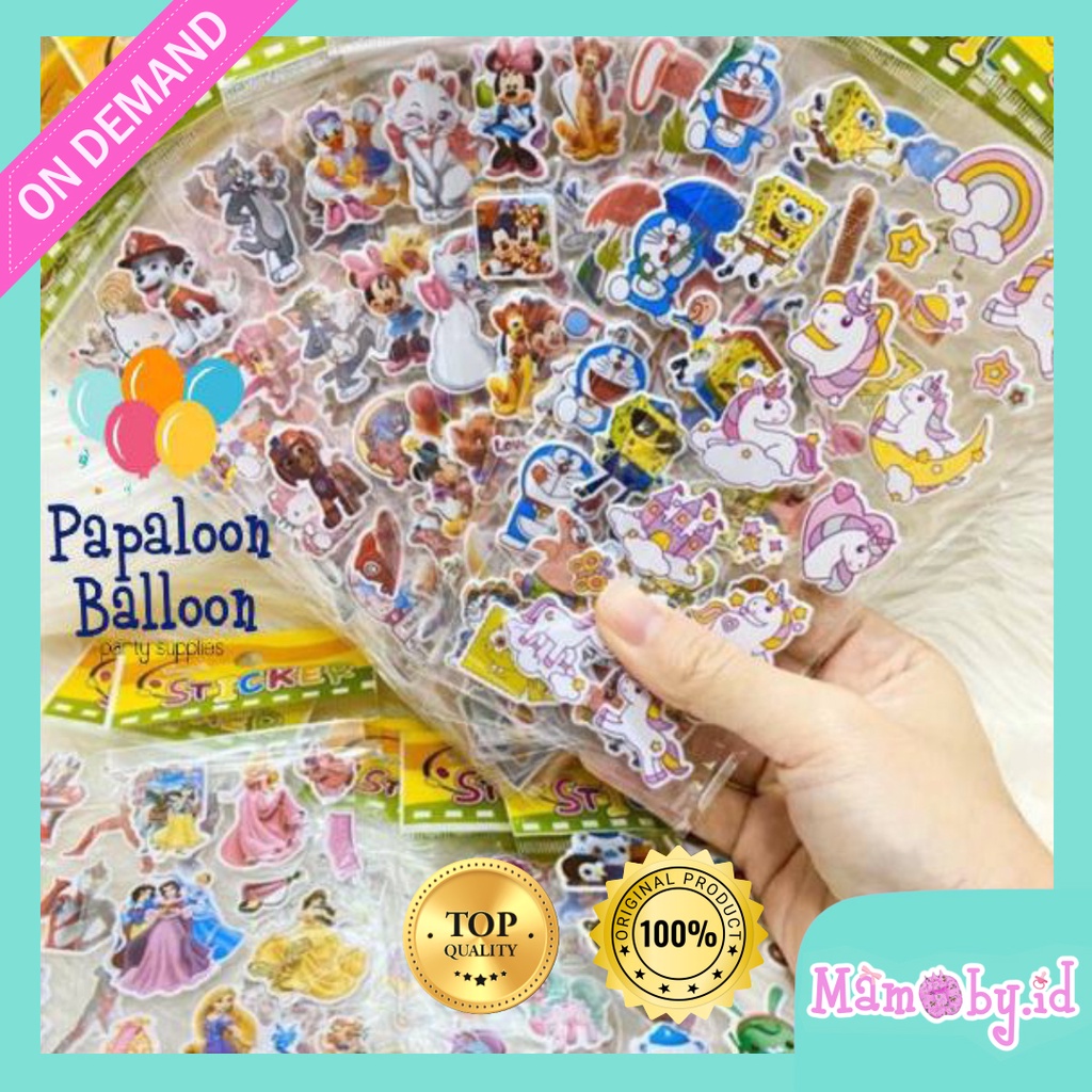 

Sticker Anak Lucu Murah Doraemon Mickey Frozen Hello kitty Spongebob Peppa Avanger Spiderman Pokemon Anpanman Barbie Angrybird