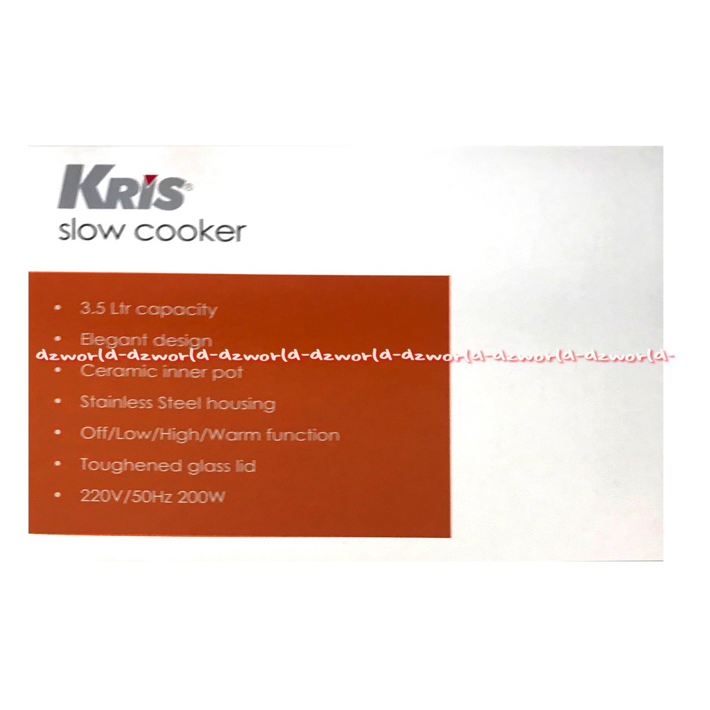 Kris Slow Cooker 3.5Liter Warna Silver Pemasak lambat Memiliki Tombol Dapat Digunakan Mengatur Suhucrock Pot Krischer 3.5 L