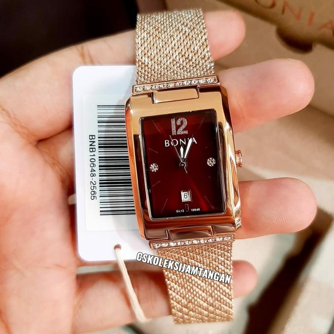 JAM TANGAN WANITA BONIA BNB10648-2565 ROSEGOLD RED ORIGINAL BERGARANSI barang ada