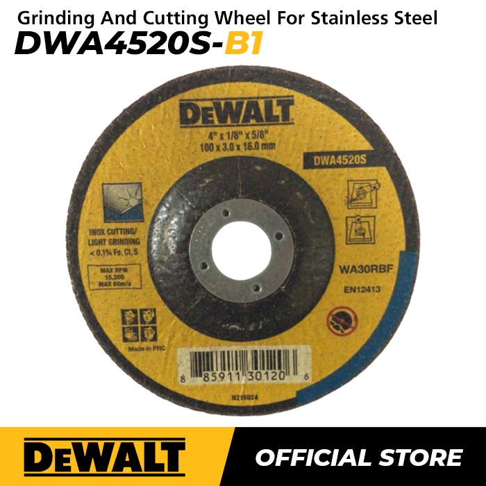 Dewalt Mata Potong & Gerinda untuk Stainless Steel 100mm DWA4520S