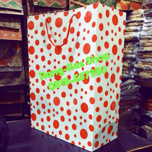 

Paper bag motif Polkadot Pink XL Karton Duplex Laminating doff