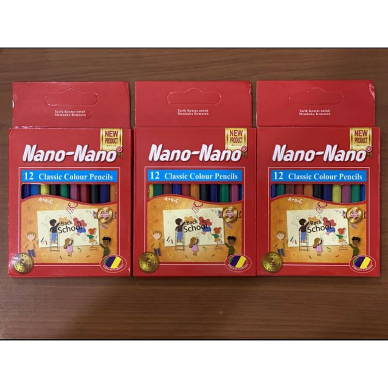 

12 Pensil Warna Nano Nano Classic Colour