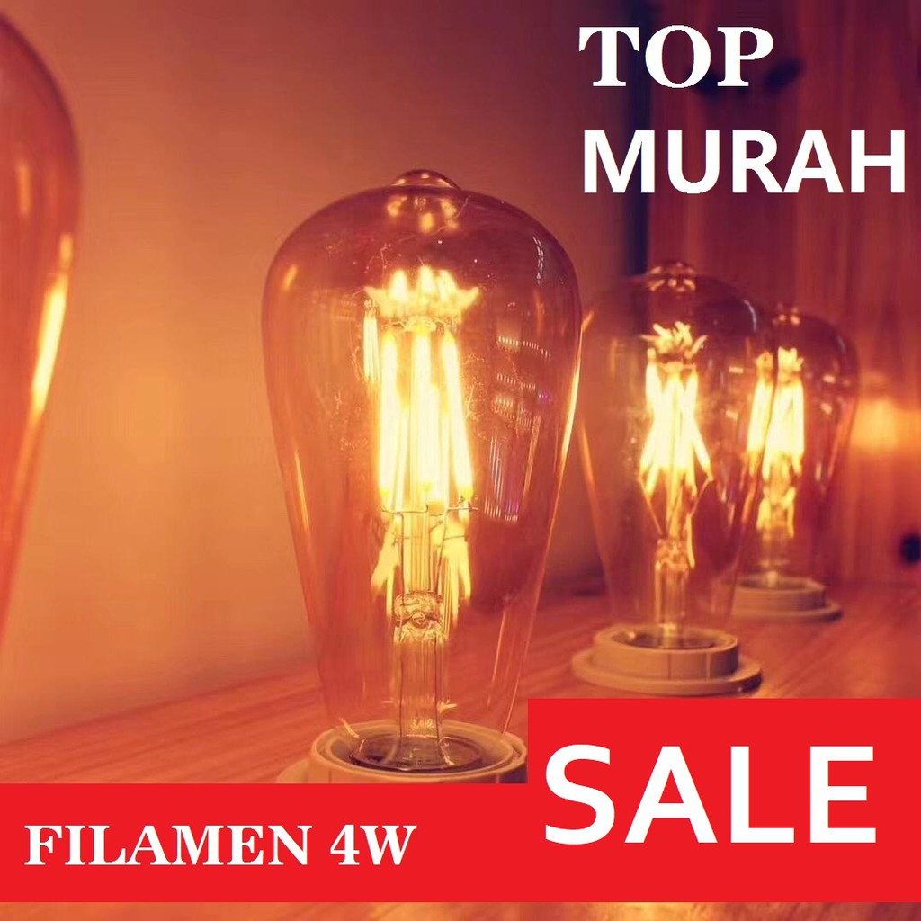  LAMPU  FILAMEN LED 4W FILAMEN EDISON 4W BOHLAM CAFE  ST64 