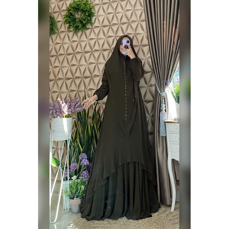 Gamis Kamila syarii by Avrilia Ori#hhscollection#grosirgamismuslimahmurahcirebon#gaunpesta#