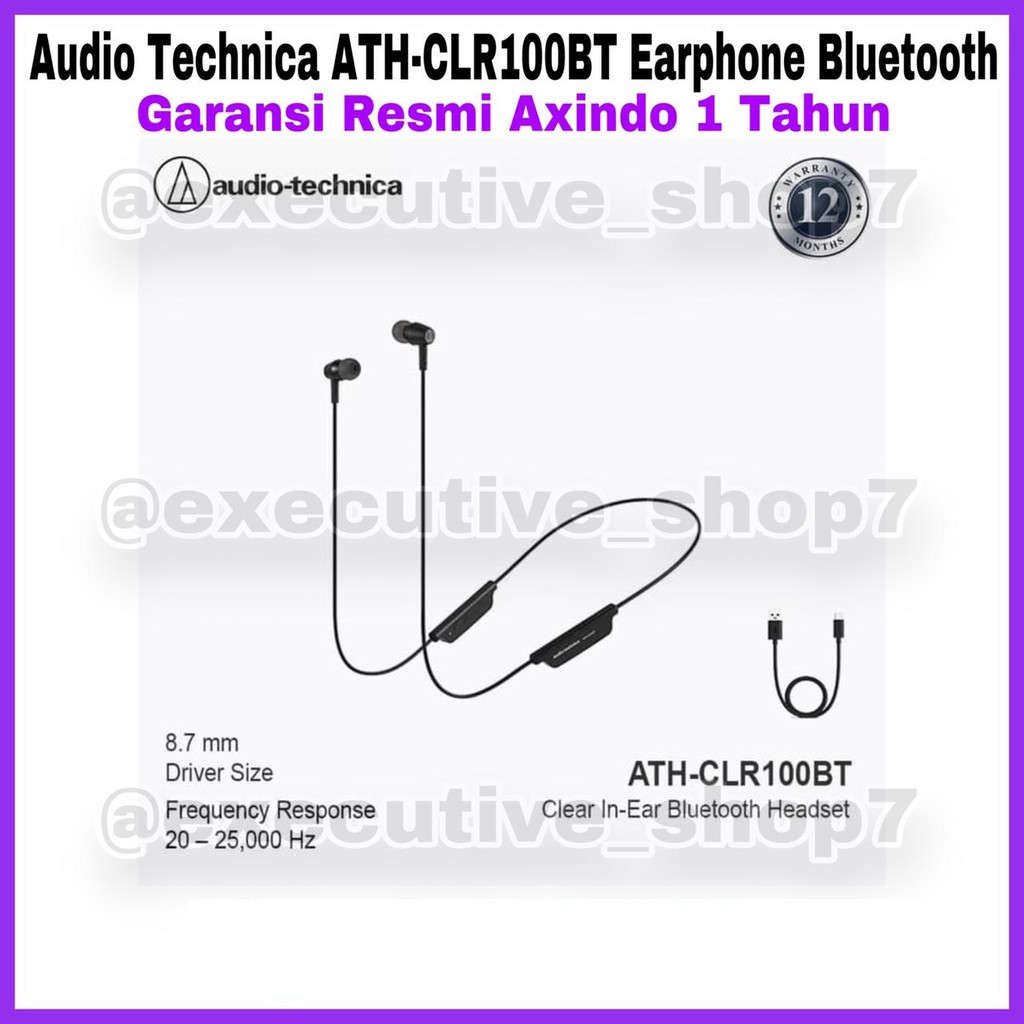 Audio Technica ATH-CLR100BT Earphone Bluetooth