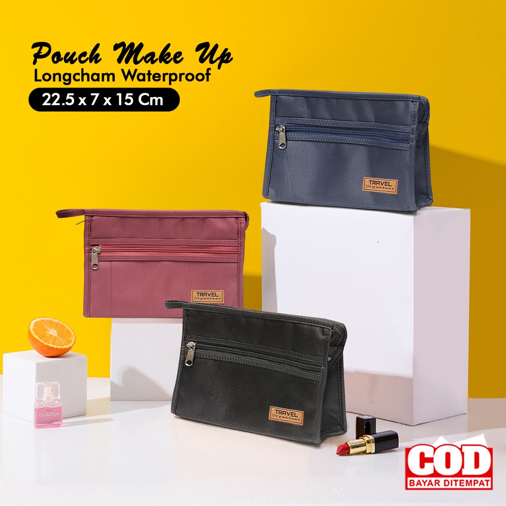 Pouch Make Up Cewek Murah Tas Kosmetik Polos Tempat Alat Make Up  tempat skincare Fashion Bag Travel Organizer Wanita