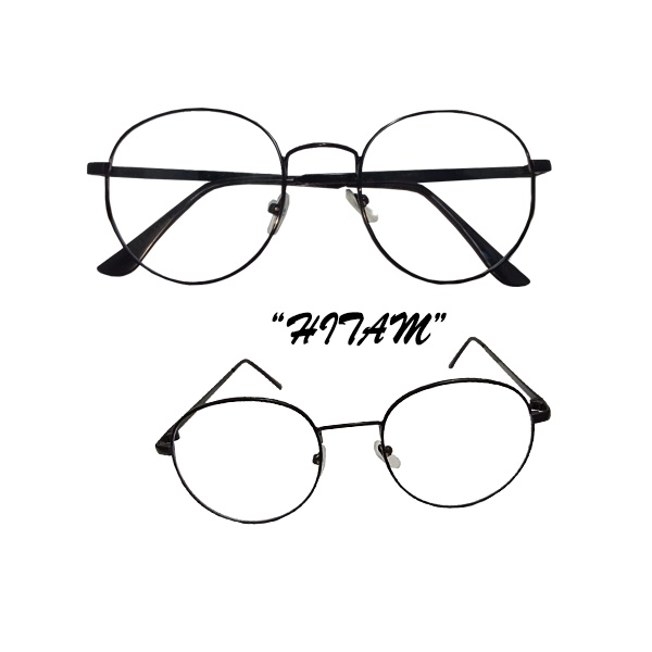 Kacamata Anti Radiasi Lensa Transparan Retro Vintage Frame Eye-glasses Kaca mata Fashion Lensa Blueray Pria dan Wanita