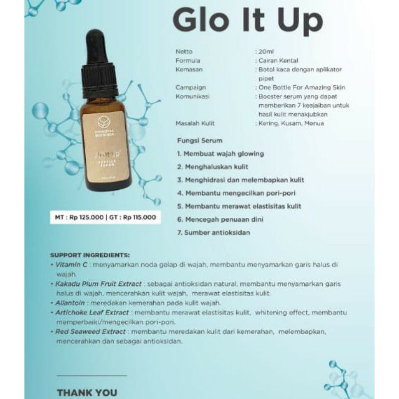 Mineral Botanica Glo It Up Peptide Serum 20 ml- 100% Original