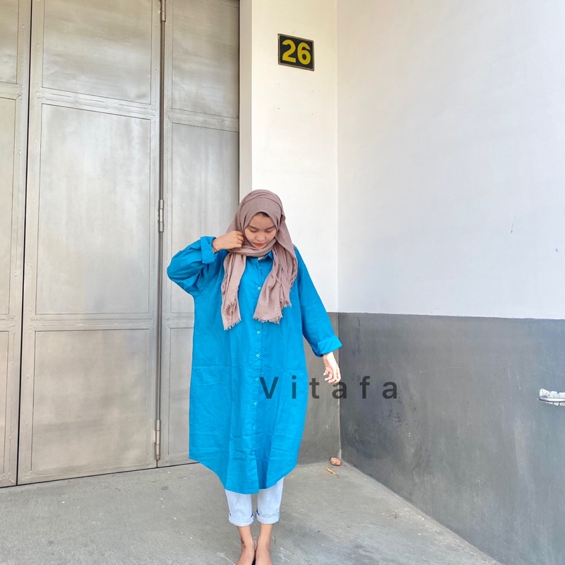 OVERSIZE MIDI DRESS | LINEN DRESS BYVITAFAID