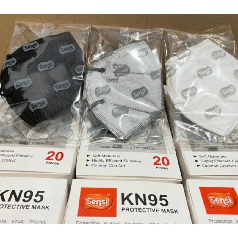 Masker SENSI KN95 PROTECTIVE MASK 6Ply isi 20pc / SENSI KN 95 original  Masker kn95 5ply SENSI