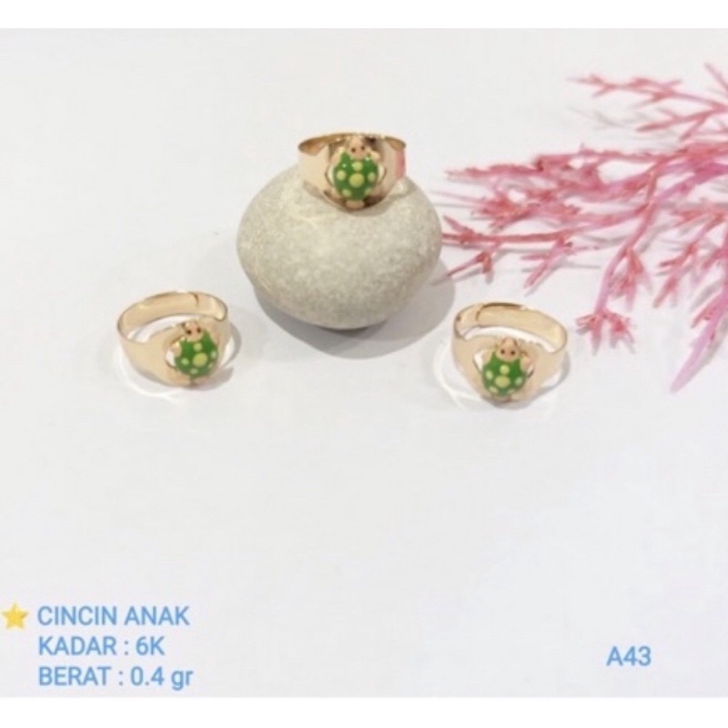 Cincin anak model kura2 kadar 300/6k