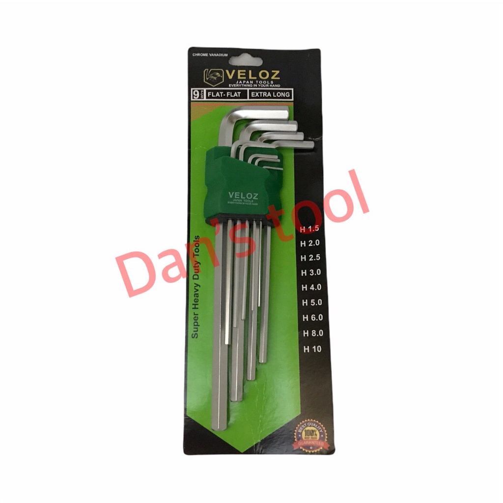 Kunci L Set 9 Pcs Panjang - Hex Key Wrench Extra Long