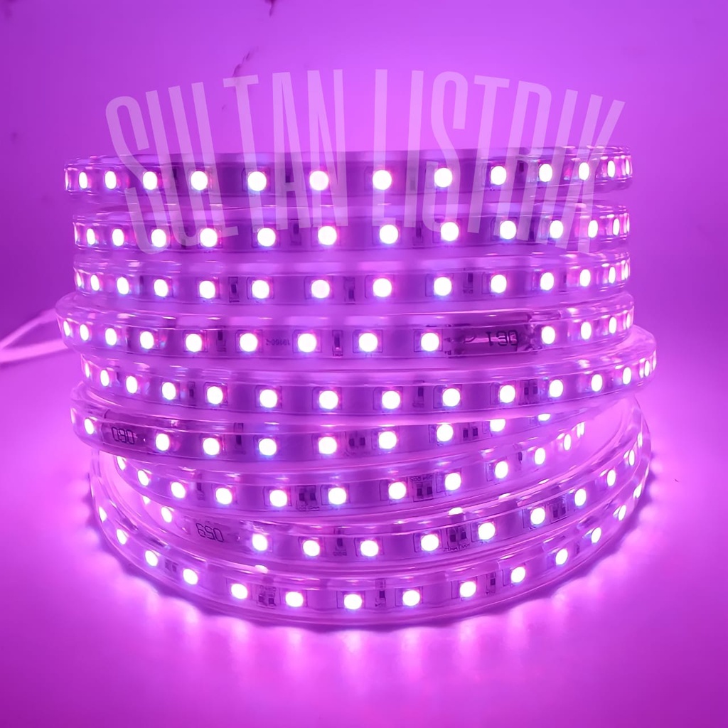 HOT PRODUCT PAKET 10 & 15 METER LAMPU LED STRIP 5050 PLUS SOKET AC 220V COCOK UNTUK LAMPU PLAFON DAN