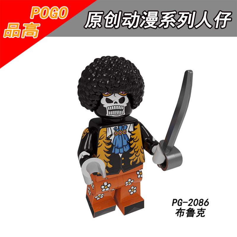 lego bootleg one piece pg2086 brook bukan luffy zoro sanji anime manga bajak laut topi jerami