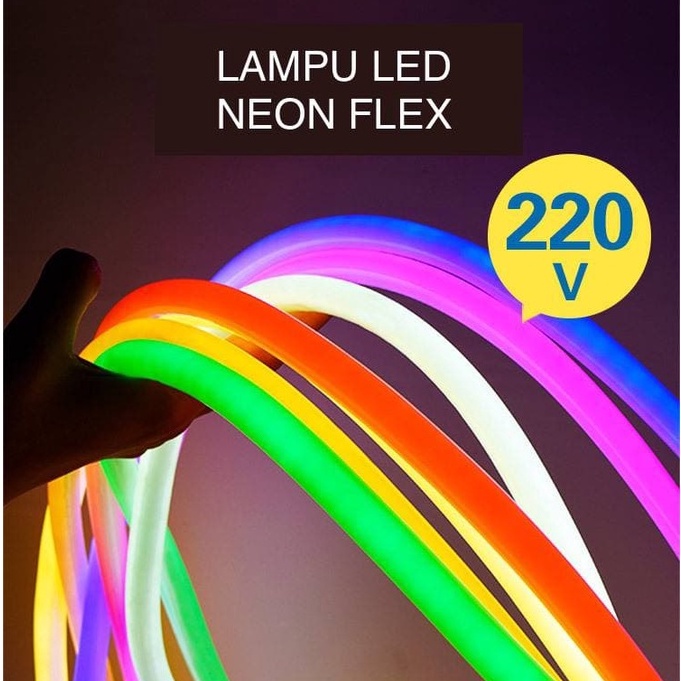 LAMPU LED NEON FLEX SELANG IP65 METERAN FLEXIBLE SIGN STRIP OUTDOOR INDOOR