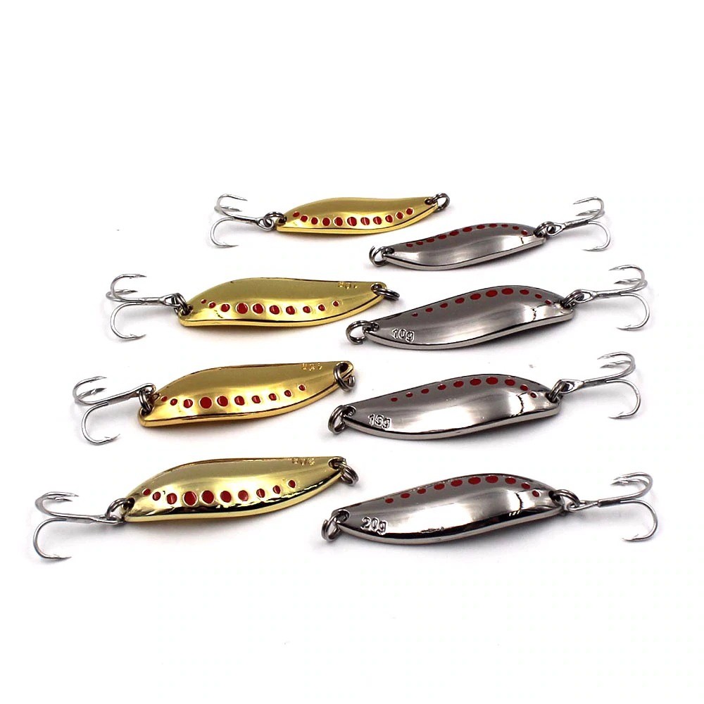 Metal Bait Spoon Silver Stainless 7.5g 10g Umpan Lure Casting