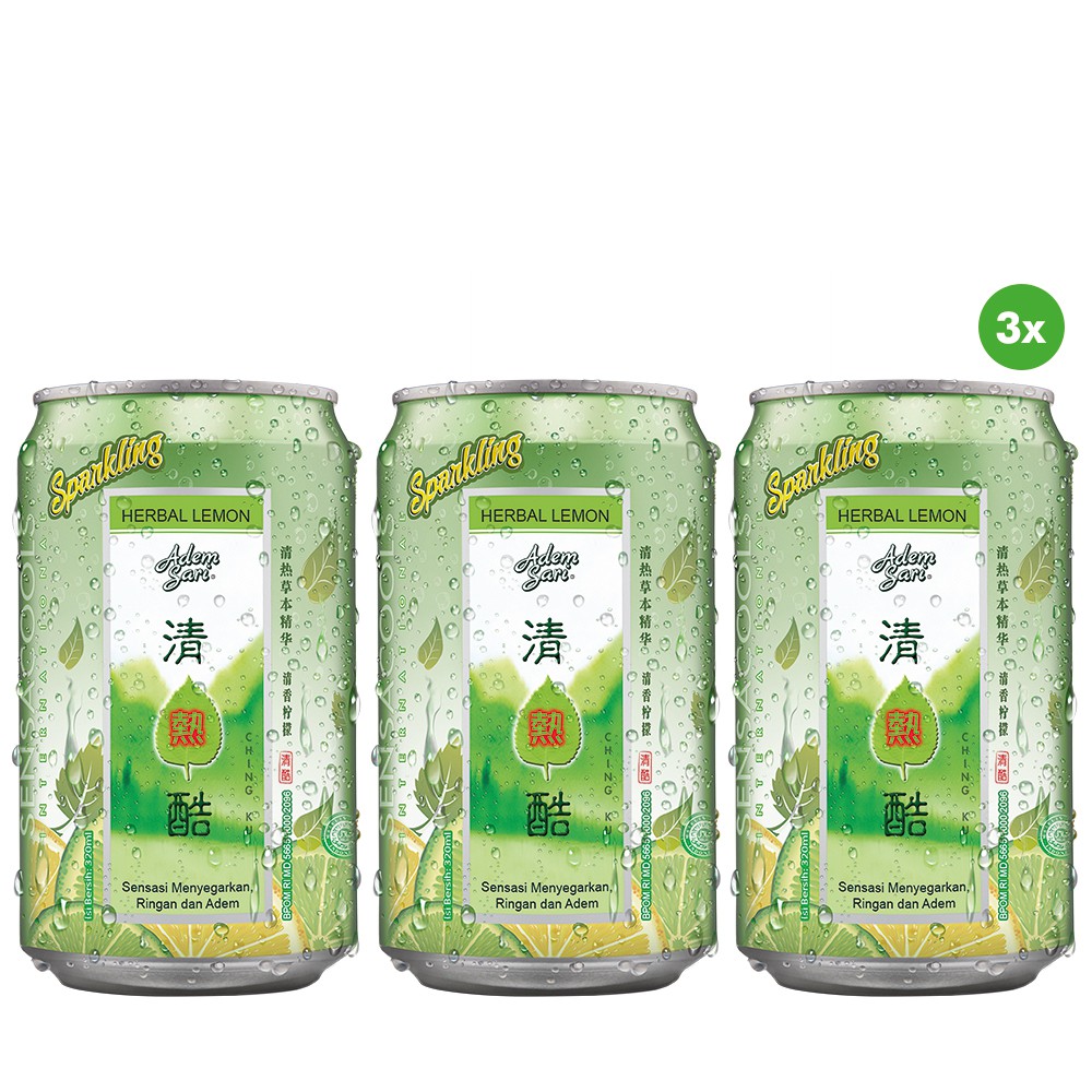 Adem Sari Ching Ku Sparkling Lemon 320 ml 3 Pcs | Shopee