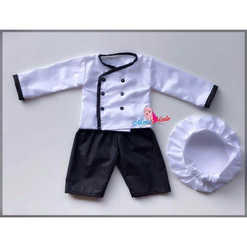 Baju Koki Chef Anak Laki laki Kostum Foto Laki laki Foto Bayi Newborn| bAJU Koki Chef| Master chef Grosir properti foto bayi