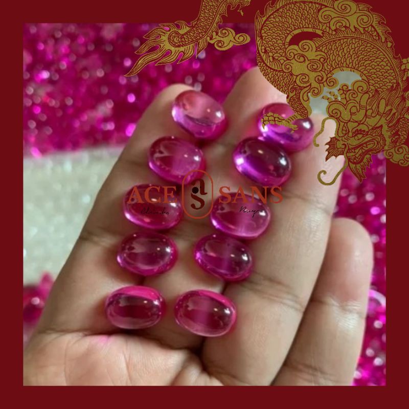 Merah Siam Rose Asli Bangkok 10 x 14 mm Siam Pink Batu Keras Diamond Selector Naik I Batu Akik