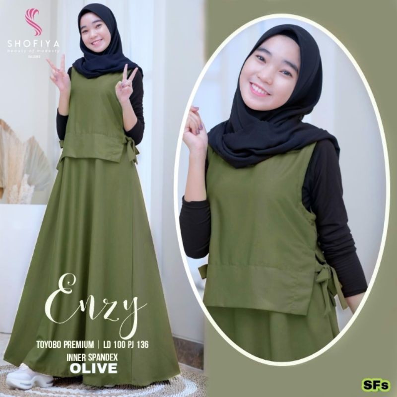 Enzy Set By:Sofiya/Gamis/Gamis Murah/Dress/Dress Muslimah/Fashion Muslim Wanita