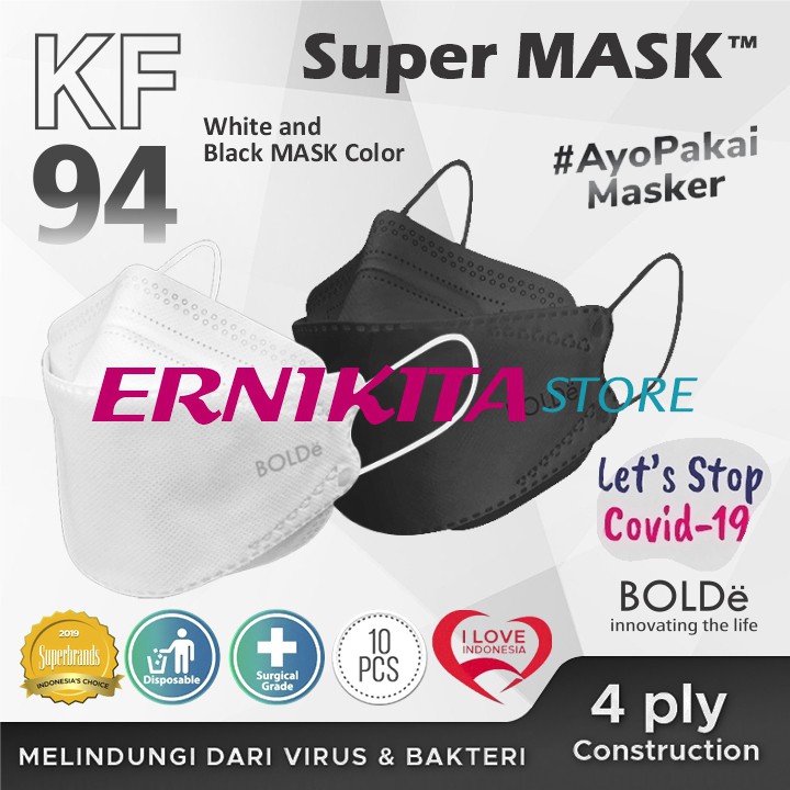 BOLDe Super Mask KF 94 4 ply izin Depkes - Korean Mask - Masker Medis 3D