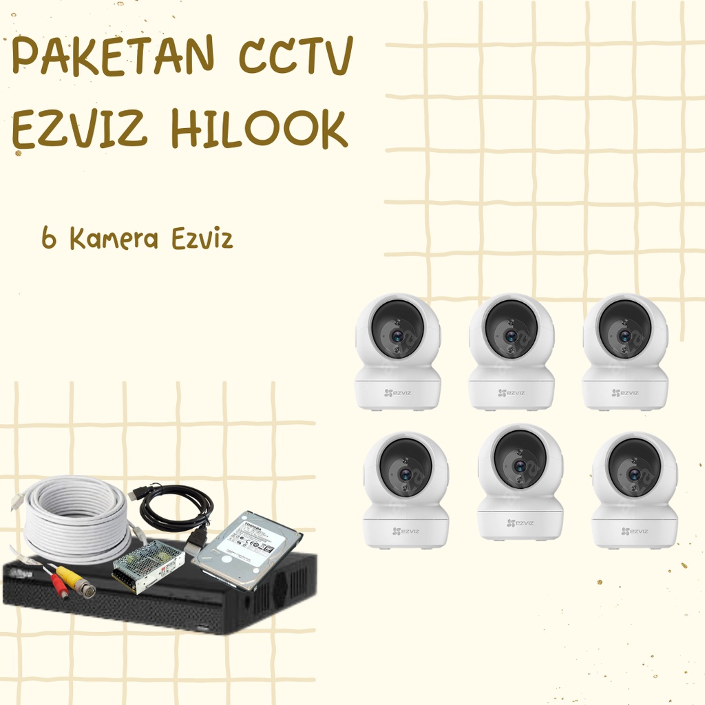 Pemasangan 6  titik cctv IP Ezviz/ Instalasi CCTV JABODETABEK