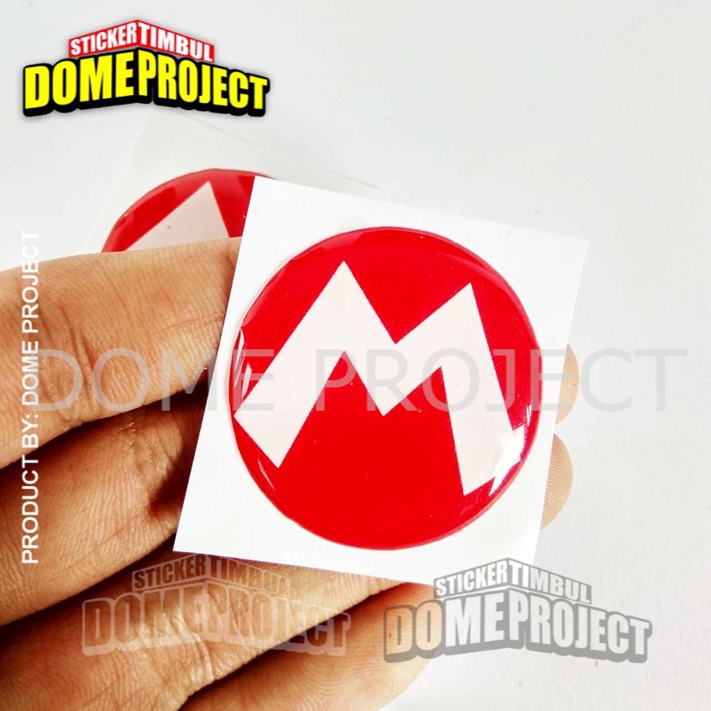 STIKER MOTOR EMBLEM MARIO LOGO STIKER MOBIL STICKER MOOTOR RESIN TIMBUL LENTUR AKSESORIES MOTOR