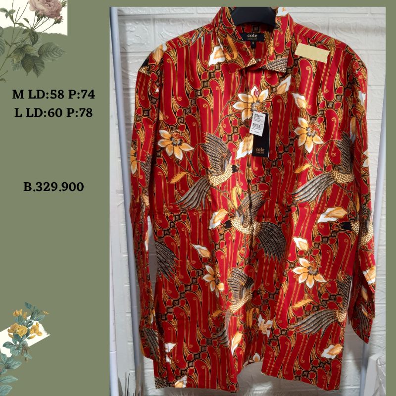 KEMEJA BATIK PRIA LENGAN PENDEK/ PANJANG BRAND COLE
