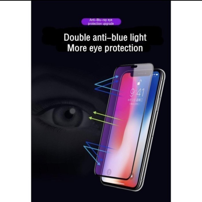 Tempered For IP X XS XR XS MAX Tempered Glass Anti Blue Light 99D Anti Radiasi FULL COVER D2