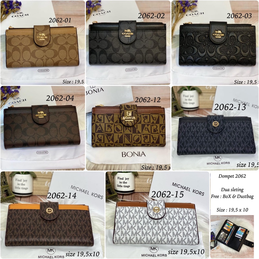 Dompet panjang Wanita 3 In 1 Card Holder-Uang Kertas &amp; Koin 100 % Import Free Box &amp; Dustbag
